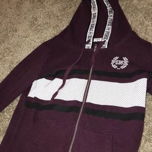 Maroon VS Pink zip up jacket with hood !